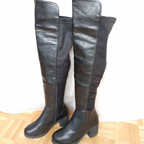 Black block heel overknees - Picture 2 of 13